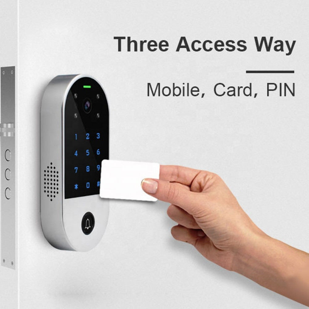 RFID Touch Keypad Video Camera Access Control Android and iOS Mobile Tuya APP 2.4G WiFi Door Video Intercom System